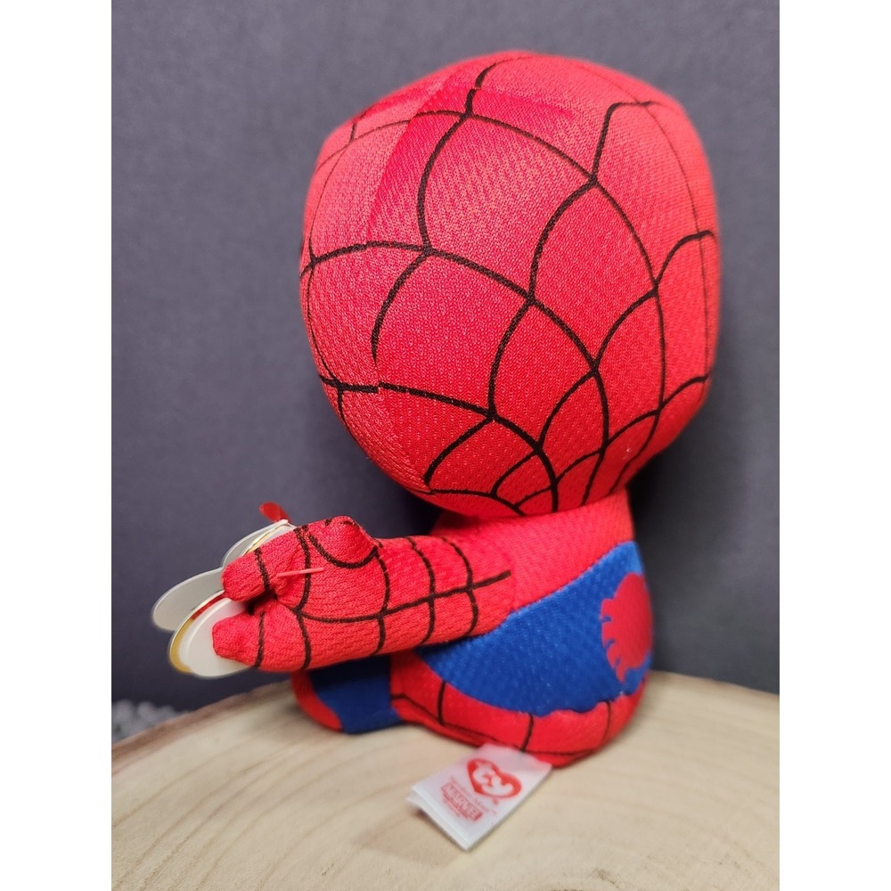 Spider-Man Beanie Babies TY 6" Marvel Plush Toy with Tags BRAND NEW Mint‎ Cond - Picture 4 of 15